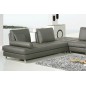 Canapé d'angle en cuir buffle italien de luxe 7/8 places PENTHOUSE, gris foncé, angle gauche Canapé d'angle en cuir buffle italien de luxe 7/8 places PENTHOUSE, gris foncé, angle gauche