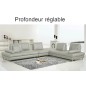Canapé d'angle en cuir buffle italien de luxe 7/8 places PENTHOUSE, gris-clair, angle droit Canapé d'angle en cuir buffle italien de luxe 7/8 places PENTHOUSE, gris-clair, angle droit