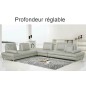 Canapé d'angle en cuir buffle italien de luxe 7/8 places PENTHOUSE, gris clair, angle gauche Canapé d'angle en cuir buffle italien de luxe 7/8 places PENTHOUSE, gris clair, angle gauche