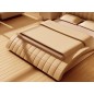 Lit design en cuir italien de luxe BELIA, beige, avec 1 chevet Erima inclus, 140x190