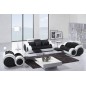 Canapé 3 places DESIGNA IV, Personnalisé en cuir tout cuir haut de gamme italien Gris foncé N°628 Rouge N°065