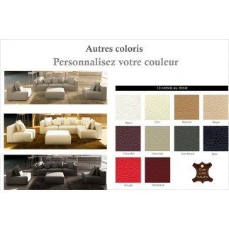 Canapé modulable COMBINO CUIR PRESTIGE LUXE, couleur personnalisée