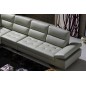 Canapé d'angle en cuir de buffle italien de luxe 6/7 places, GIOVANI, gris clair, angle gauche Canapé d'angle en cuir de buffle italien de luxe 6/7 places, GIOVANI, gris clair, angle gauche