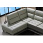 Canapé d'angle en cuir de buffle italien de luxe 6/7 places, GIOVANI, gris clair, angle gauche Canapé d'angle en cuir de buffle italien de luxe 6/7 places, GIOVANI, gris clair, angle gauche