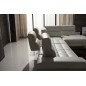 Canapé d'angle en cuir de buffle italien de luxe 6/7 places GIOVANI, gris clair, angle droit