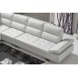 Canapé d'angle en cuir de buffle italien de luxe 6/7 places GIOVANI, blanc, angle gauche