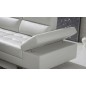 Canapé d'angle en cuir de buffle italien de luxe 6/7 places GIOVANI, blanc, angle gauche
