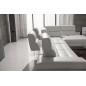 Canapé d'angle en cuir de buffle italien de luxe 6/7 places GIOVANI, blanc, angle droit