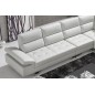 Canapé d'angle en cuir de buffle italien de luxe 6/7 places GIOVANI, blanc, angle droit