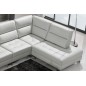 Canapé d'angle en cuir de buffle italien de luxe 6/7 places GIOVANI, blanc, angle droit