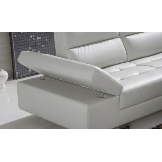 Canapé d'angle en cuir de buffle italien de luxe 6/7 places GIOVANI, blanc, angle droit