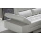 Canapé d'angle en cuir de buffle italien de luxe 6/7 places GIOVANI, blanc, angle droit