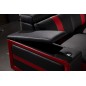 Canapé d'angle cuir buffle italien 7/8 places , LEONARDO, couleur noir et rouge, angle droit Canapé d'angle cuir buffle italien 7/8 places , LEONARDO, couleur noir et rouge, angle droit