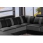 Canapé d'angle cuir buffle italien 7/8 places , LEONARDO, couleur noir et gris foncé, angle droit Canapé d'angle cuir buffle italien 7/8 places , LEONARDO, couleur noir et gris foncé, angle droit