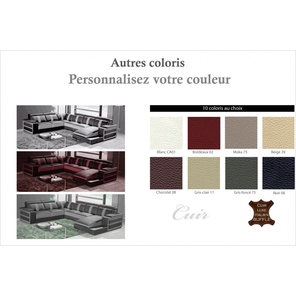 Canapé d'angle 7/8 places, LEONARDO, couleur couleur personnalisée, angle gauche Canapé d'angle 7/8 places, LEONARDO, couleur couleur personnalisée, angle gauche