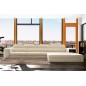 Canapé d'angle en cuir italien 4/5 places ENJOY, blanc, angle droit