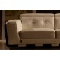 Canapé 2 places en cuir italien buffle JASON, beige et chocolat