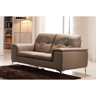 Canapé 2 places en cuir italien buffle LUIGI, beige