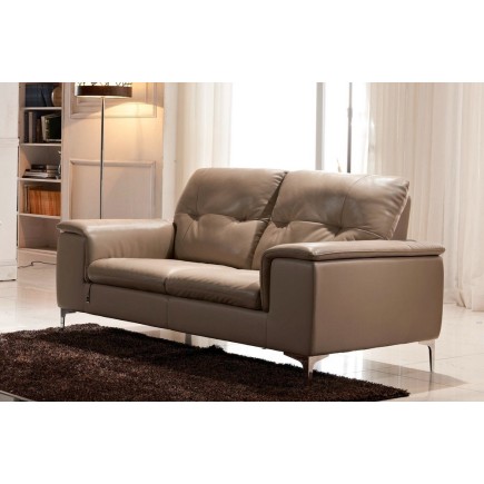 Canapé 2 places en cuir italien buffle LUIGI, beige