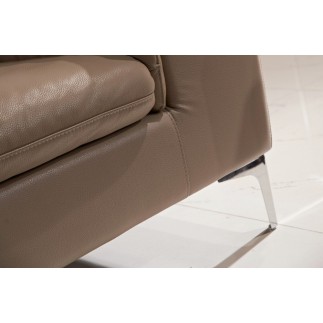 Canapé 2 places en cuir italien buffle LUIGI, beige