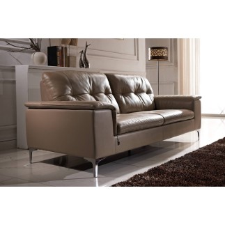 Canapé 2 places en cuir italien buffle LUIGI, beige