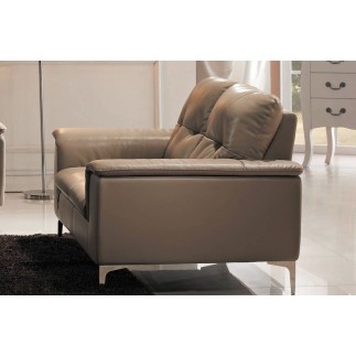 Fauteuil 1 place en cuir italien buffle LUIGI, beige