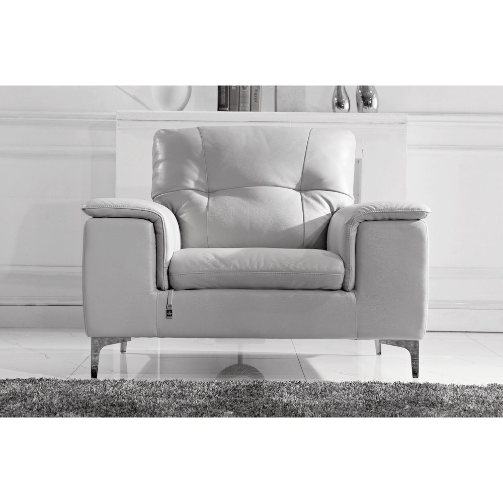 Fauteuil 1 place en cuir italien buffle LUIGI, blanc