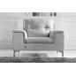 Fauteuil 1 place en cuir italien buffle LUIGI, blanc