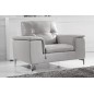 Fauteuil 1 place en cuir italien buffle LUIGI, blanc