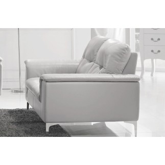 Fauteuil 1 place en cuir italien buffle LUIGI, blanc