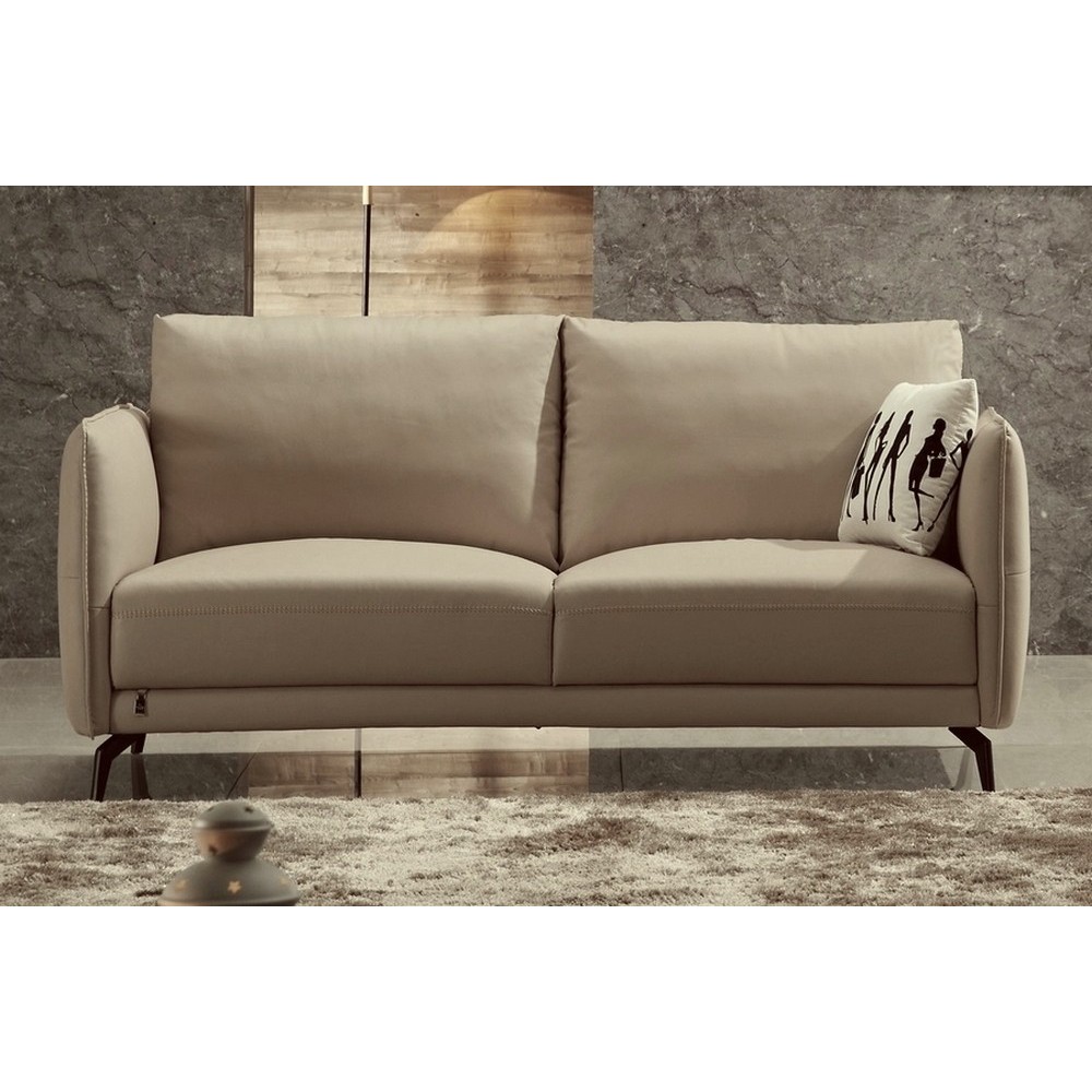 Canapé 2 places en cuir italien buffle ROMEO, beige