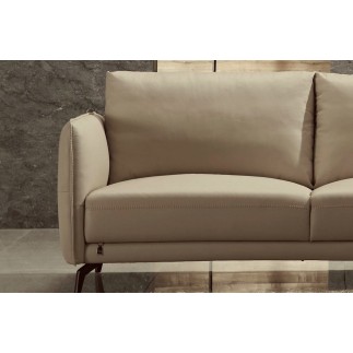 Canapé 2 places en cuir italien buffle ROMEO, beige
