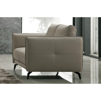 Canapé 2 places en cuir italien buffle ROMEO, gris clair
