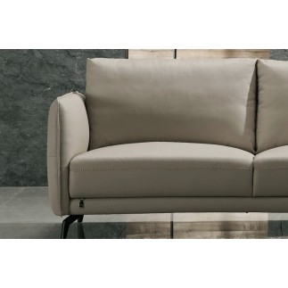 Canapé 3 places en cuir italien buffle ROMEO, gris clair