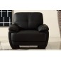 Fauteuil 1place en cuir italien buffle LEANDRO, noir