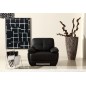 Fauteuil 1place en cuir italien buffle LEANDRO, noir