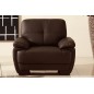 Fauteuil 1place en cuir italien buffle LEANDRO, chocolat
