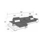 Canapé d'angle en cuir italien 5 places ENZO, angle gauche , noir et blanc,en stock