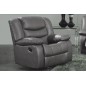 Fauteuil 1 place relaxation en cuir italien RELAXIS, gris foncé