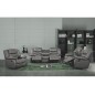 Fauteuil 1 place relaxation en cuir italien RELAXIS, gris foncé