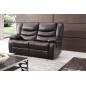 Canapé 2 places relaxation en cuir italien RELAXIS, effet balancier pour le 2 placesnoir