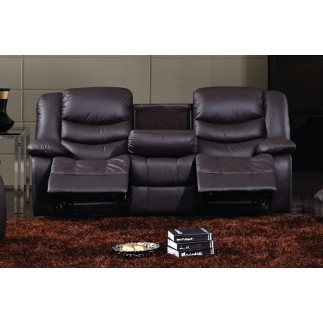 Canapé 2 places relaxation en cuir italien RELAXIS, effet balancier pour le 2 placesnoir