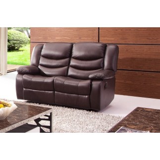 Canapé 2 places relaxation en cuir italien RELAXIS, effet balancier pour le 2 placesnoir