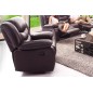Canapé 2 places relaxation en cuir italien RELAXIS, effet balancier pour le 2 placesnoir