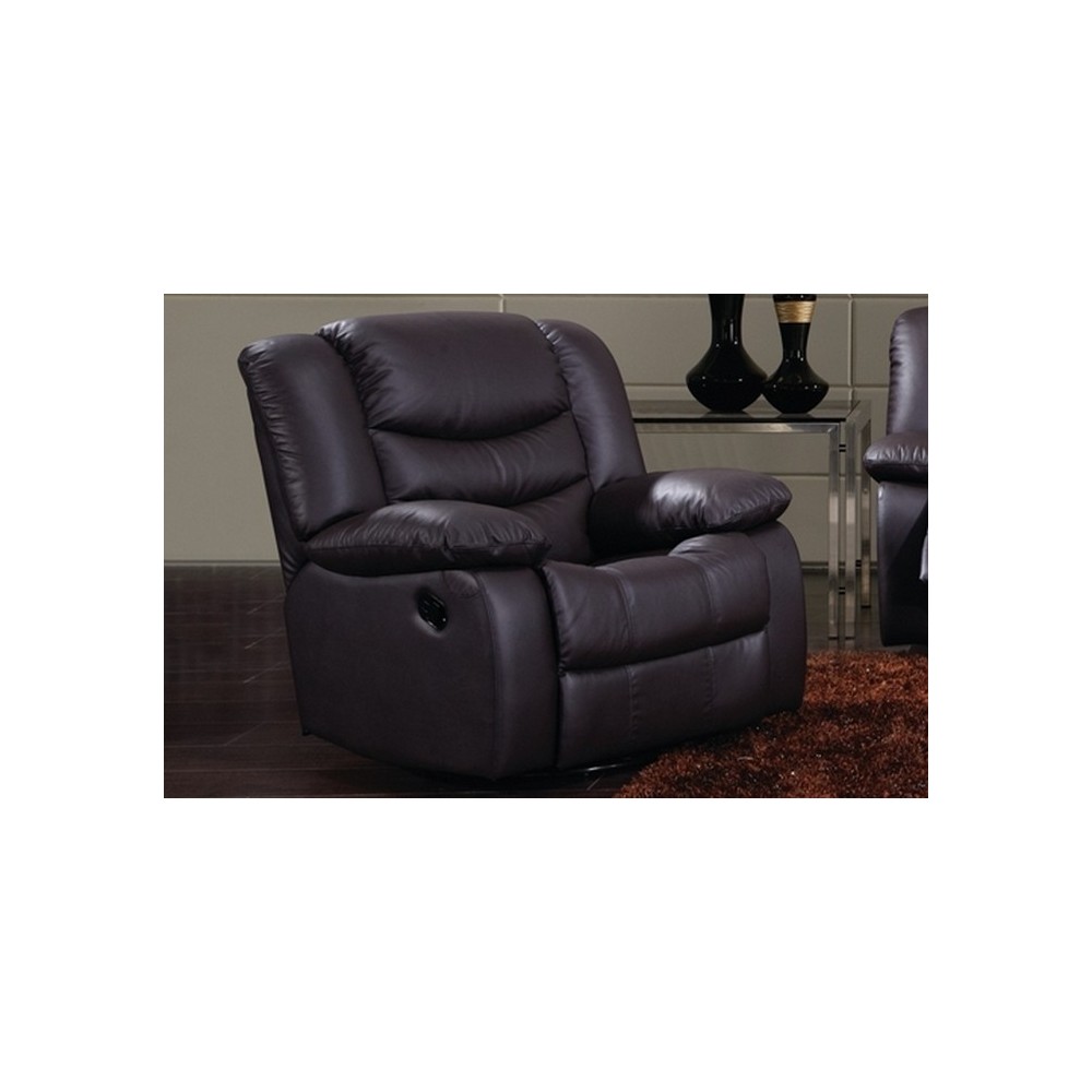 Fauteuil 1 place relaxation en cuir italien RELAXIS, noir