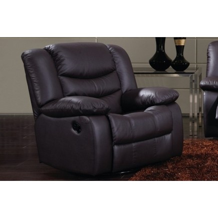 Fauteuil 1 place relaxation en cuir italien RELAXIS, noir
