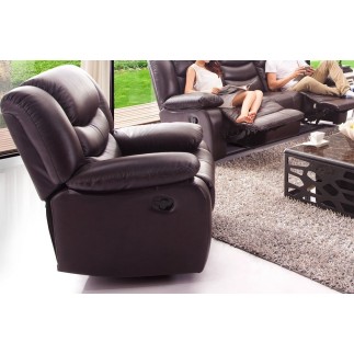 Fauteuil 1 place relaxation en cuir italien RELAXIS, noir