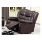 Canapé 2 places relaxation en cuir italien RELAXIS, effet balancier pour le 2 places, chocolat