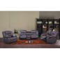 Canapé 2 places relaxation en cuir italien RELAXIS, effet balancier pour le 2 places, chocolat