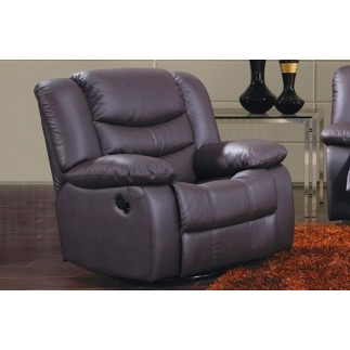 Fauteuil 1 place relaxation en cuir italien RELAXIS, chocolat